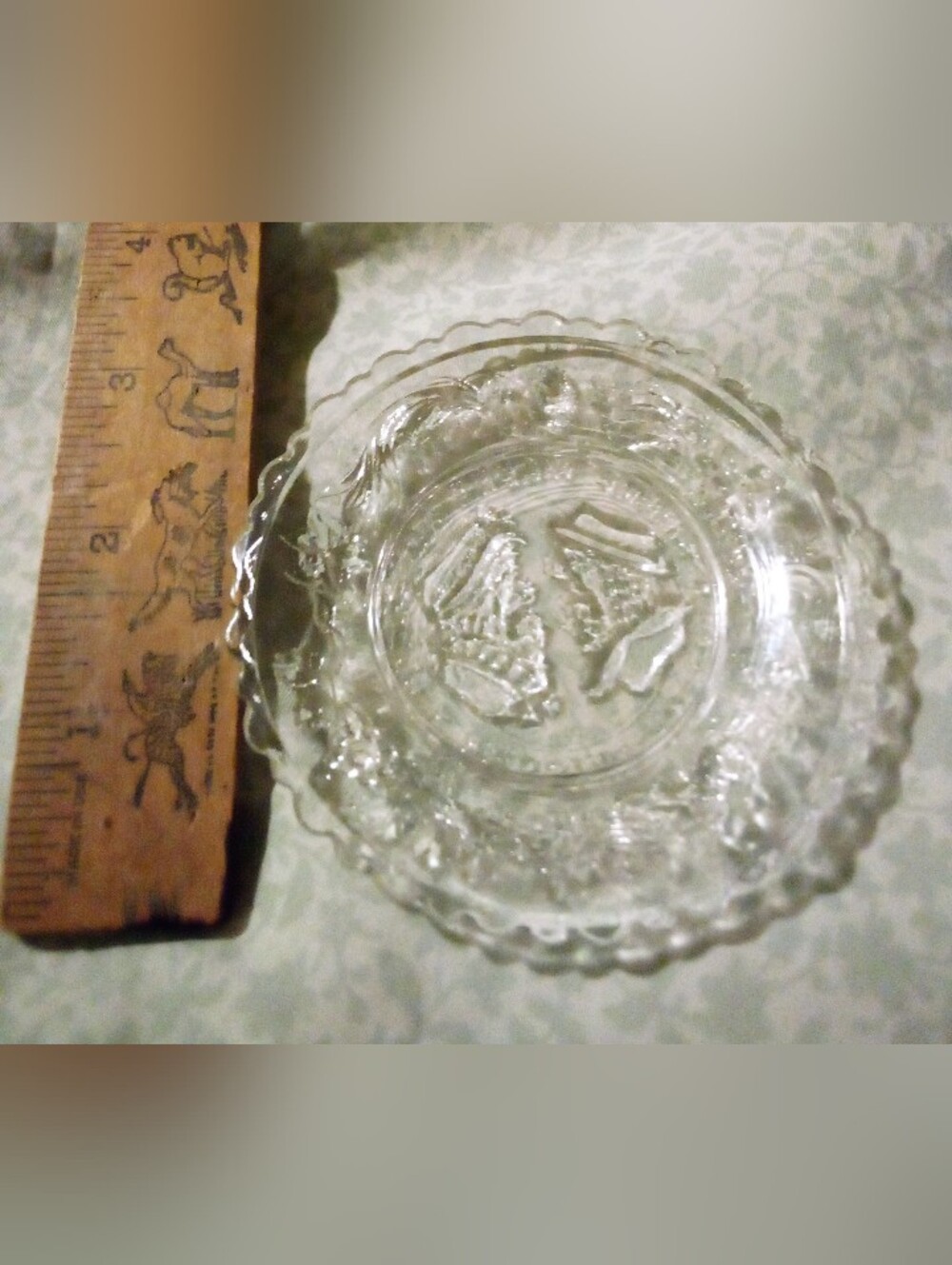 Vintage Westmoreland Glass Miniature Wedding Dish Happy Not Happy